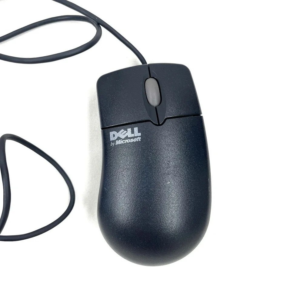 Vintage Microsoft Dell IntelliMouse 1.3A PS/2 Compatible Wired Mouse wheel Black